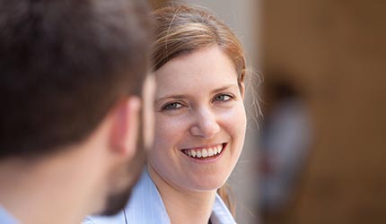 Woman smiling