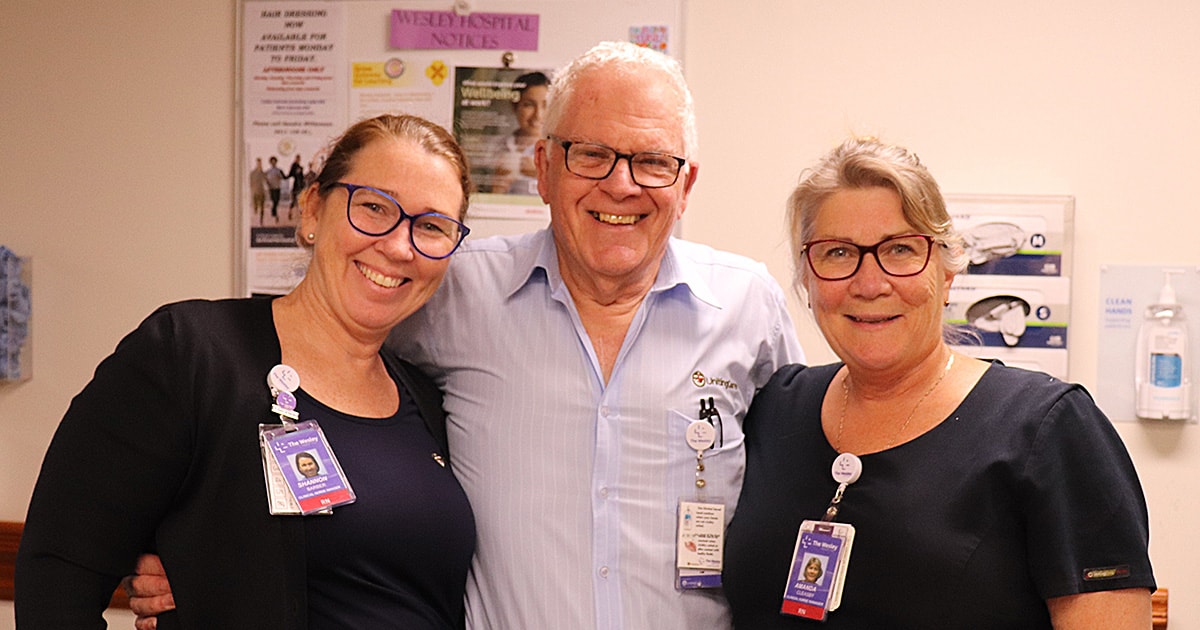 Mandy Cleasby with a few members of the palliative care team at The Wesley Hospital
