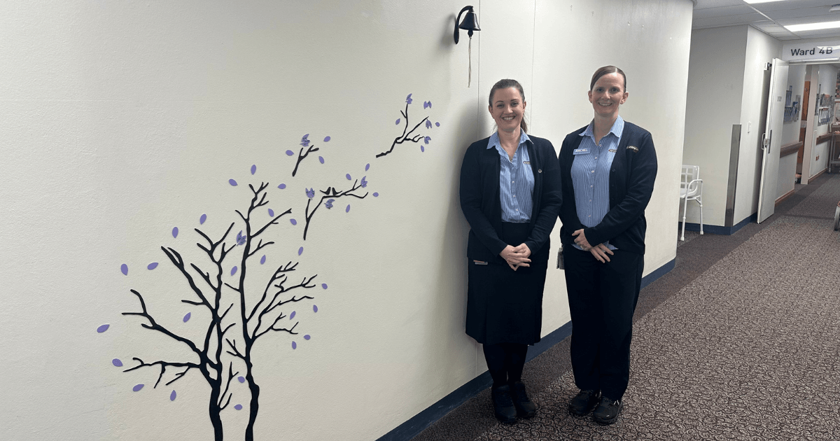 TWH Cancer Care Tree Wesley cancer care nurses unveil tree and bell installation