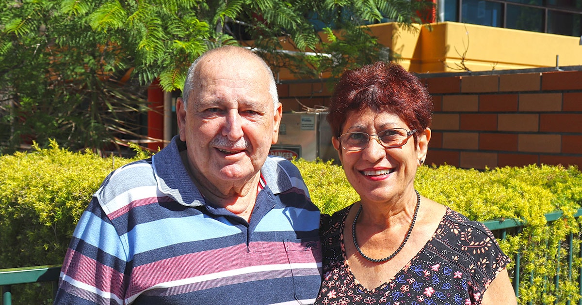 Older gentlemen Len with his wife