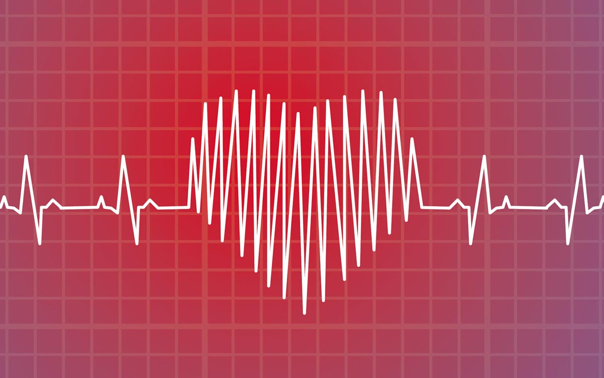 A graphic showing an ECG in the shape of a heart.